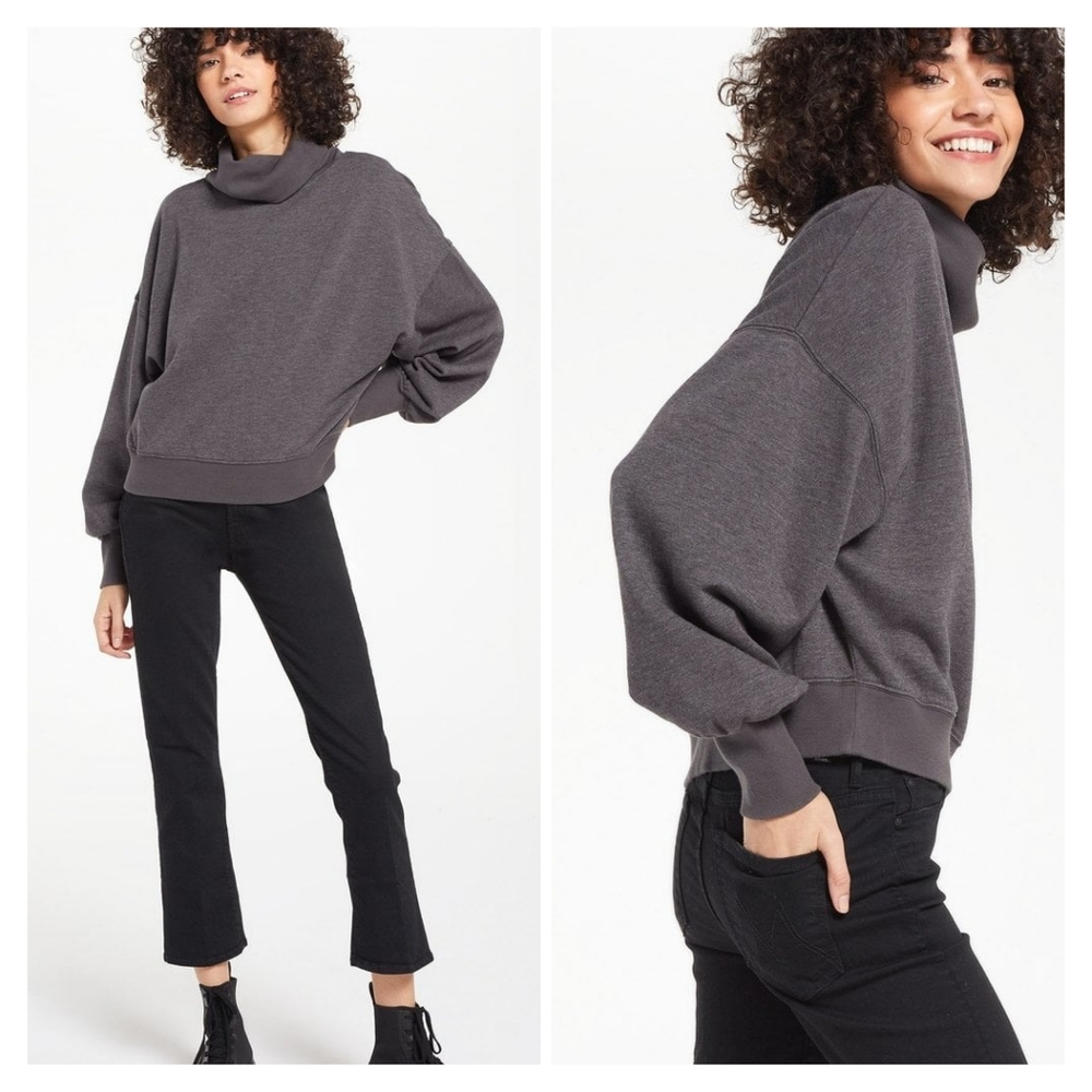 Z Supply Ellis Mock Neck Sweatshirt Size S